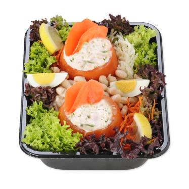 Tomates au thon crudités