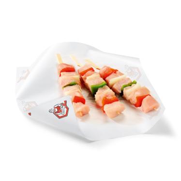 Brochette vu Pouletsfilet natur
