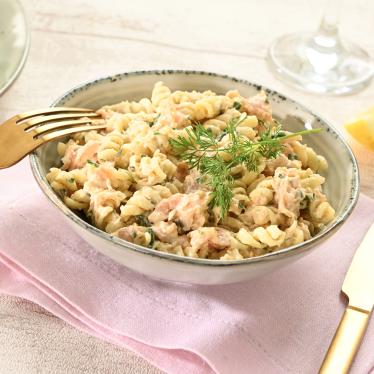 Salade de pâte au saumon fumé 