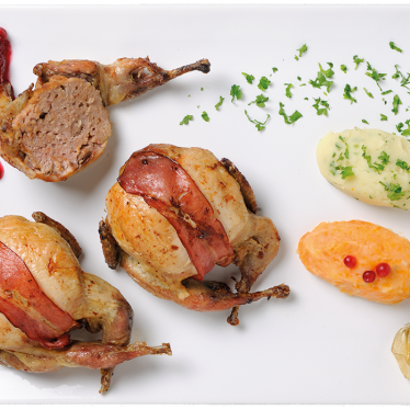 Caille fraîche désossée farcie au foie gras (±260g)