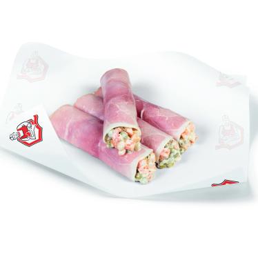 Rouladë mat Ham a Geméismacedoine (±170g)